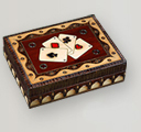 Wood boxes for playing cards